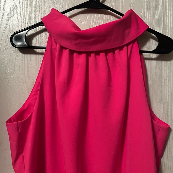 NWT Sail To Sable STS Barbie Pink Retro Button Back Cowl Neck Midi Dress Size L - Picture 2 of 8